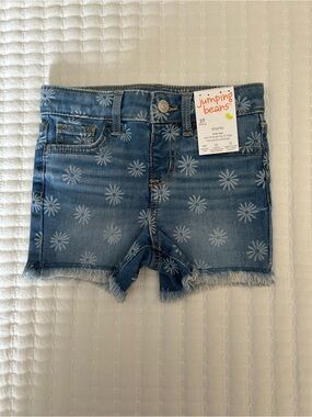 Jumping Beans Girls' Blue Daisy Print Denim Shorts 3T NWT